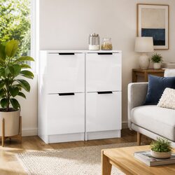 Compact High Gloss White Sideboard for Modern Living