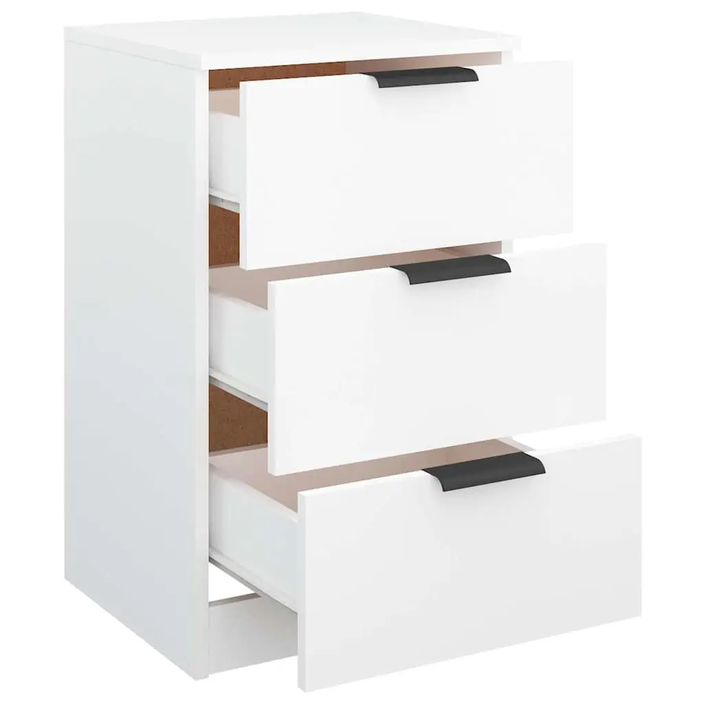 Bedside Cabinet White Bedroom Storage Nightstand Drawers Furniture 40x36x65cm