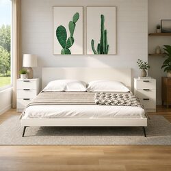 Compact White Bedside Cabinets - 2 pcs for Smart Storage