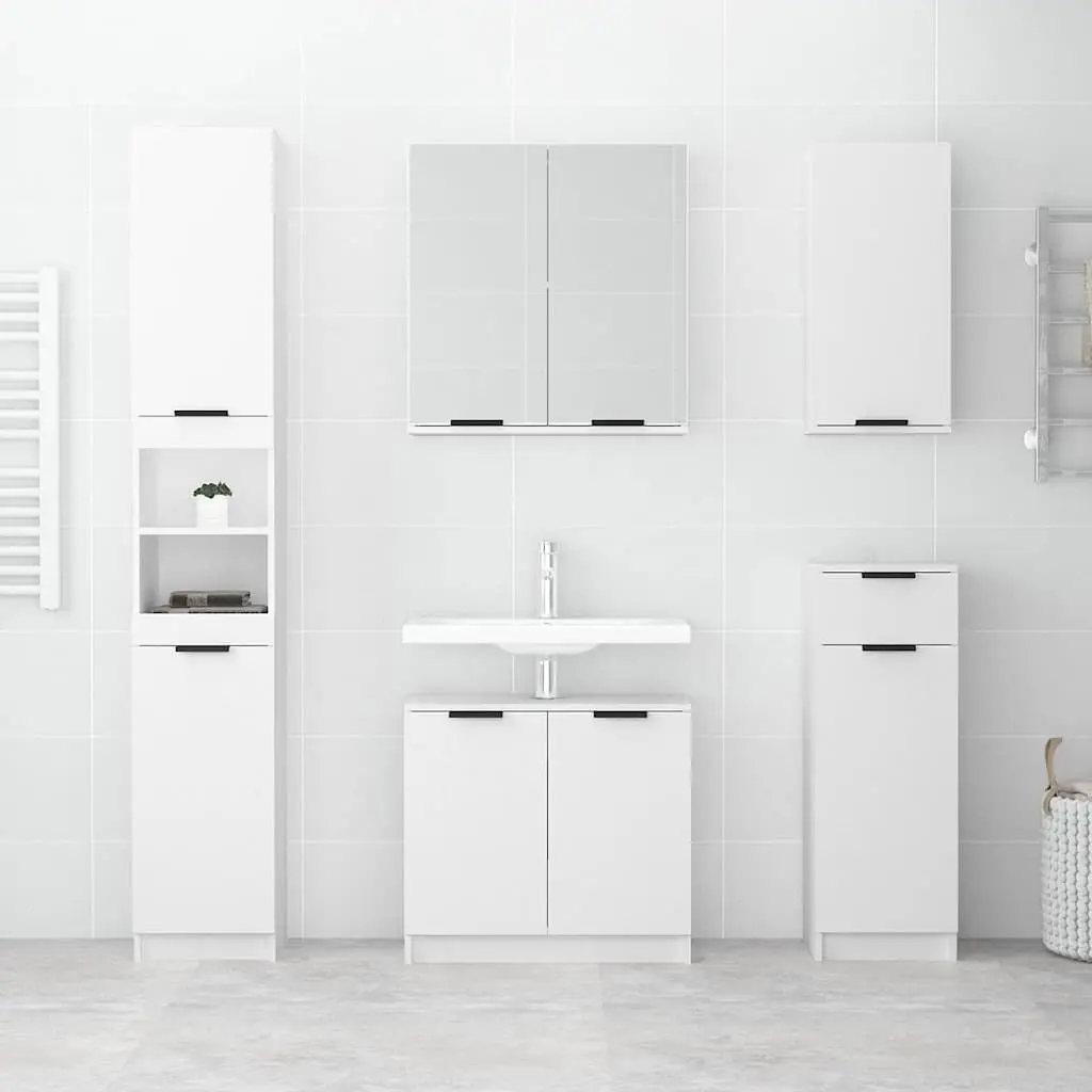 Wall-Mounted Bathroom Cabinet White 32x20x67cm One-Door Storage Unit