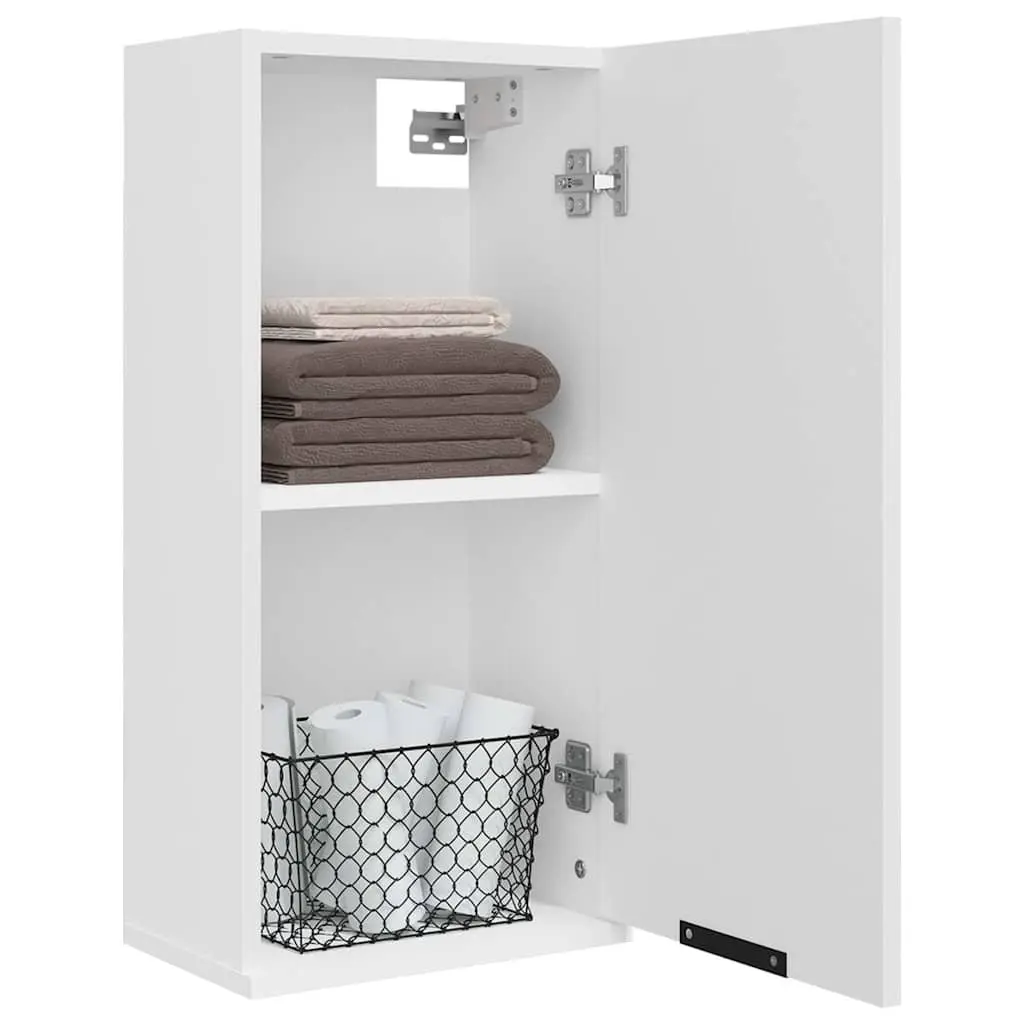 Wall-Mounted Bathroom Cabinet White 32x20x67cm One-Door Storage Unit