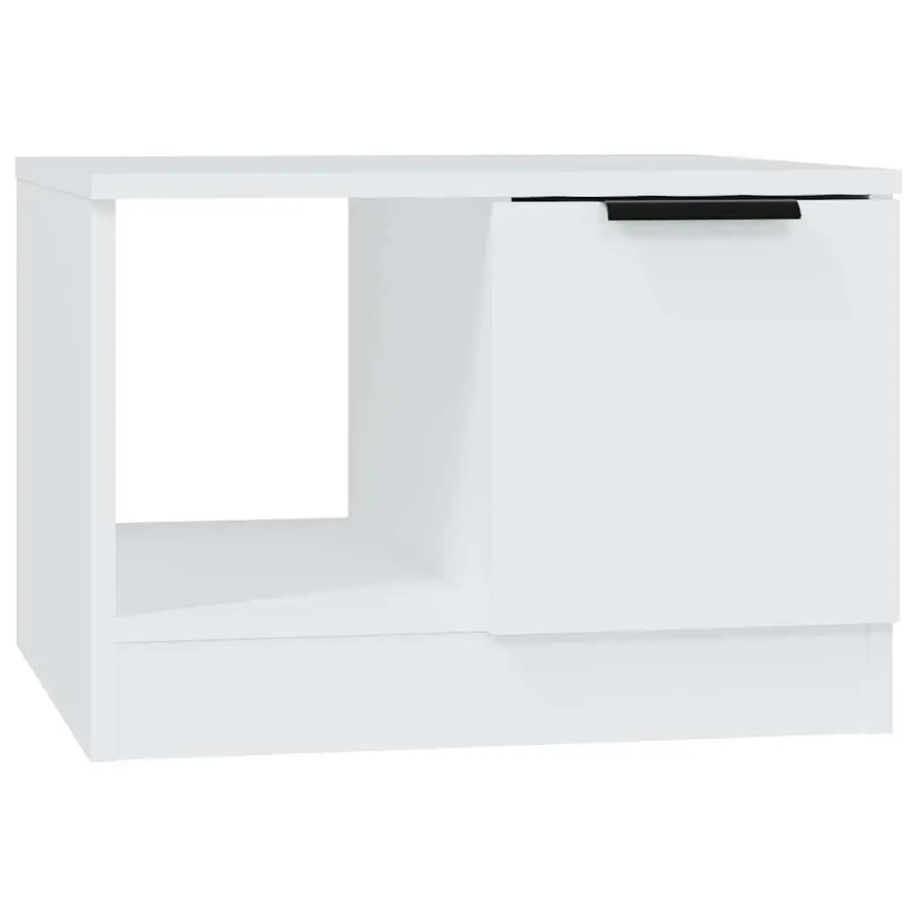 Coffee Table White Engineered Wood Two Storage Compartments Living Room Accent Furniture