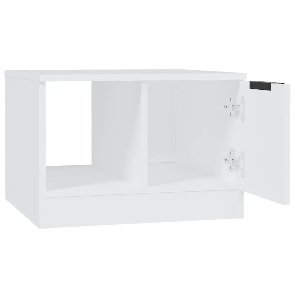 Coffee Table White Engineered Wood Two Storage Compartments Living Room Accent Furniture