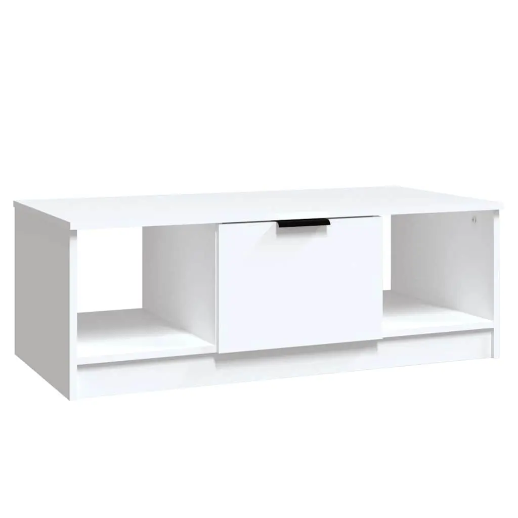 Coffee Table White 102 x 50 x 36 cm with Storage Compartments