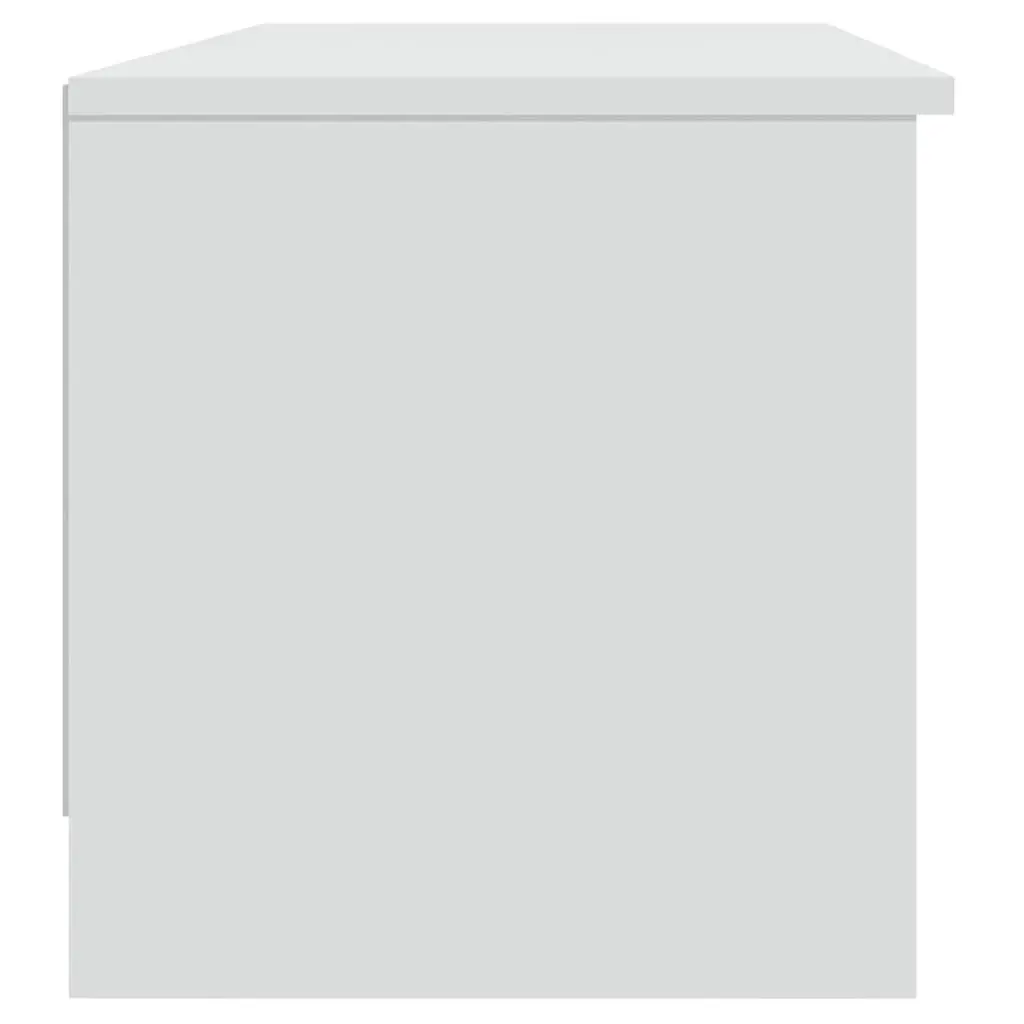 TV Cabinet White Storage Unit Engineered Wood Media Console Shelves Organiser
