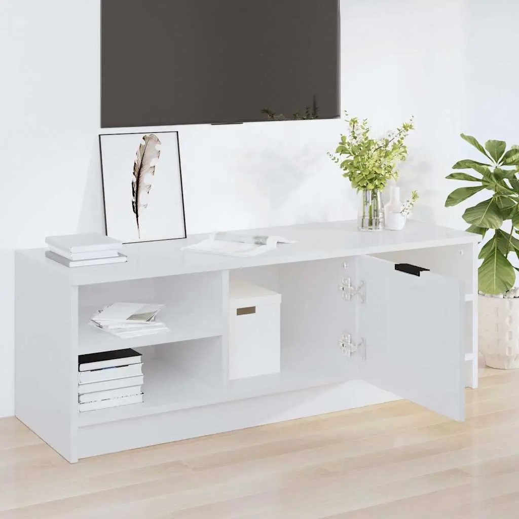 High Gloss White TV Storage Cabinet