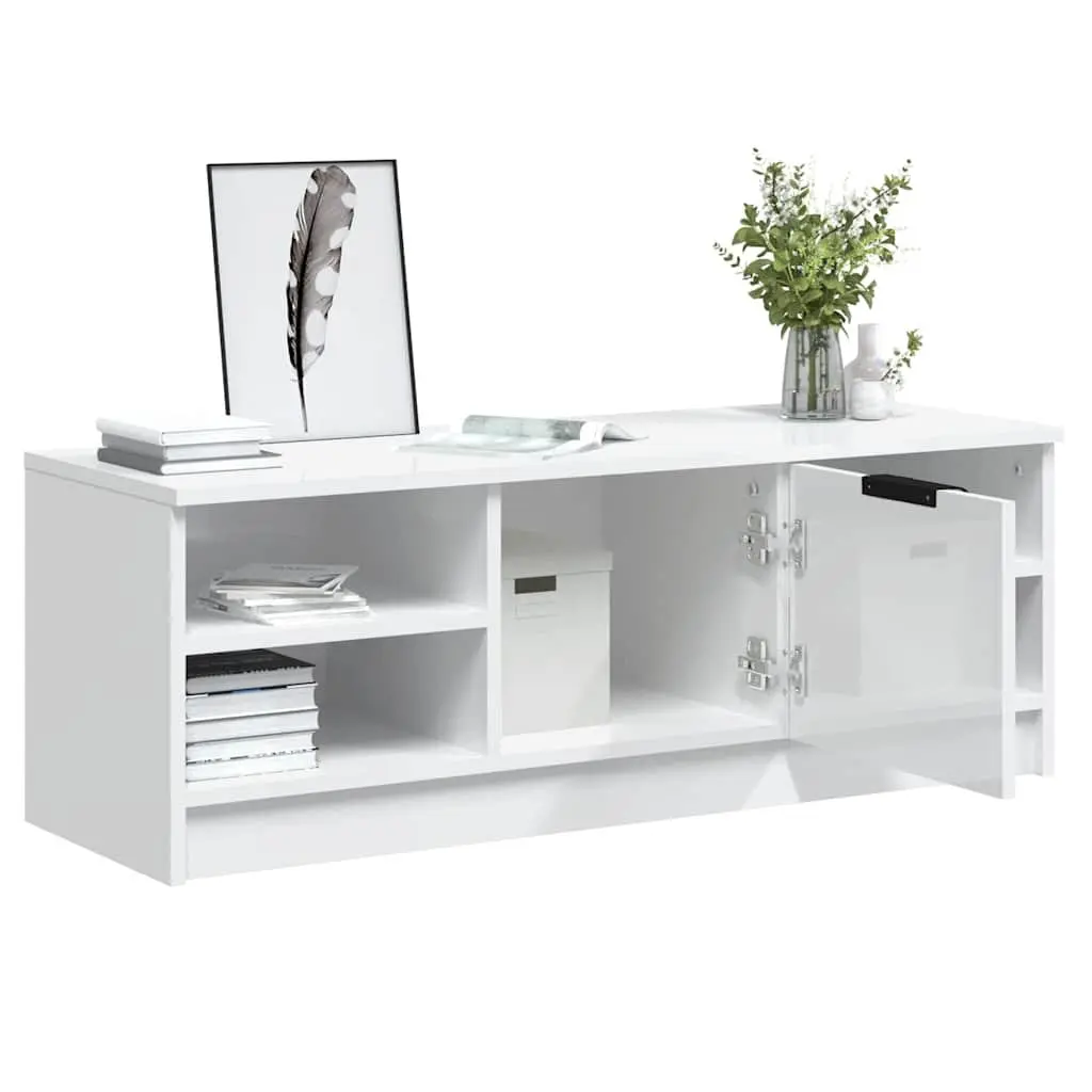 High Gloss White TV Storage Cabinet