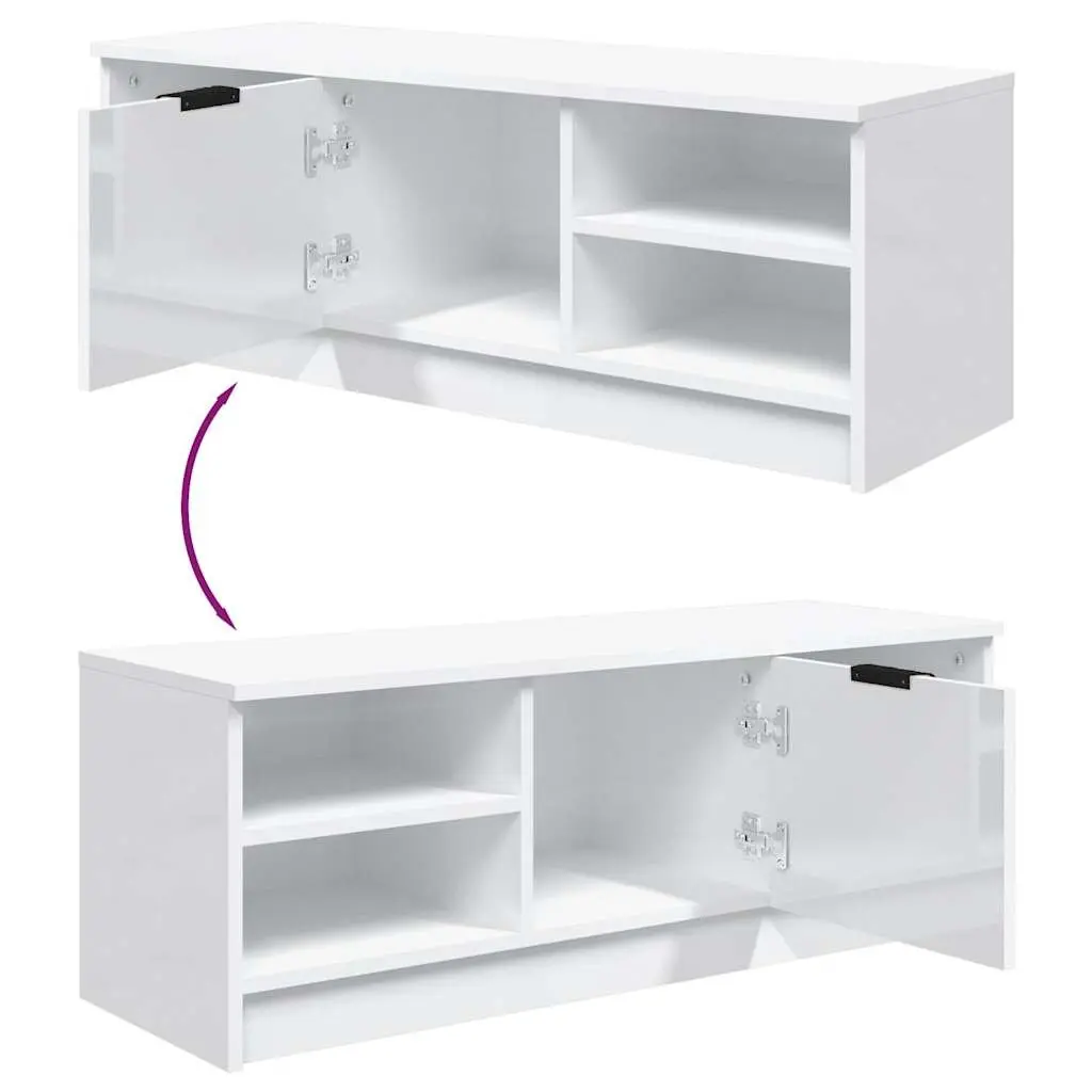 High Gloss White TV Storage Cabinet