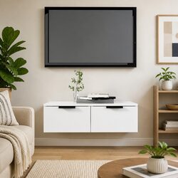 Floating White Cabinet Storage 68x30x20 cm