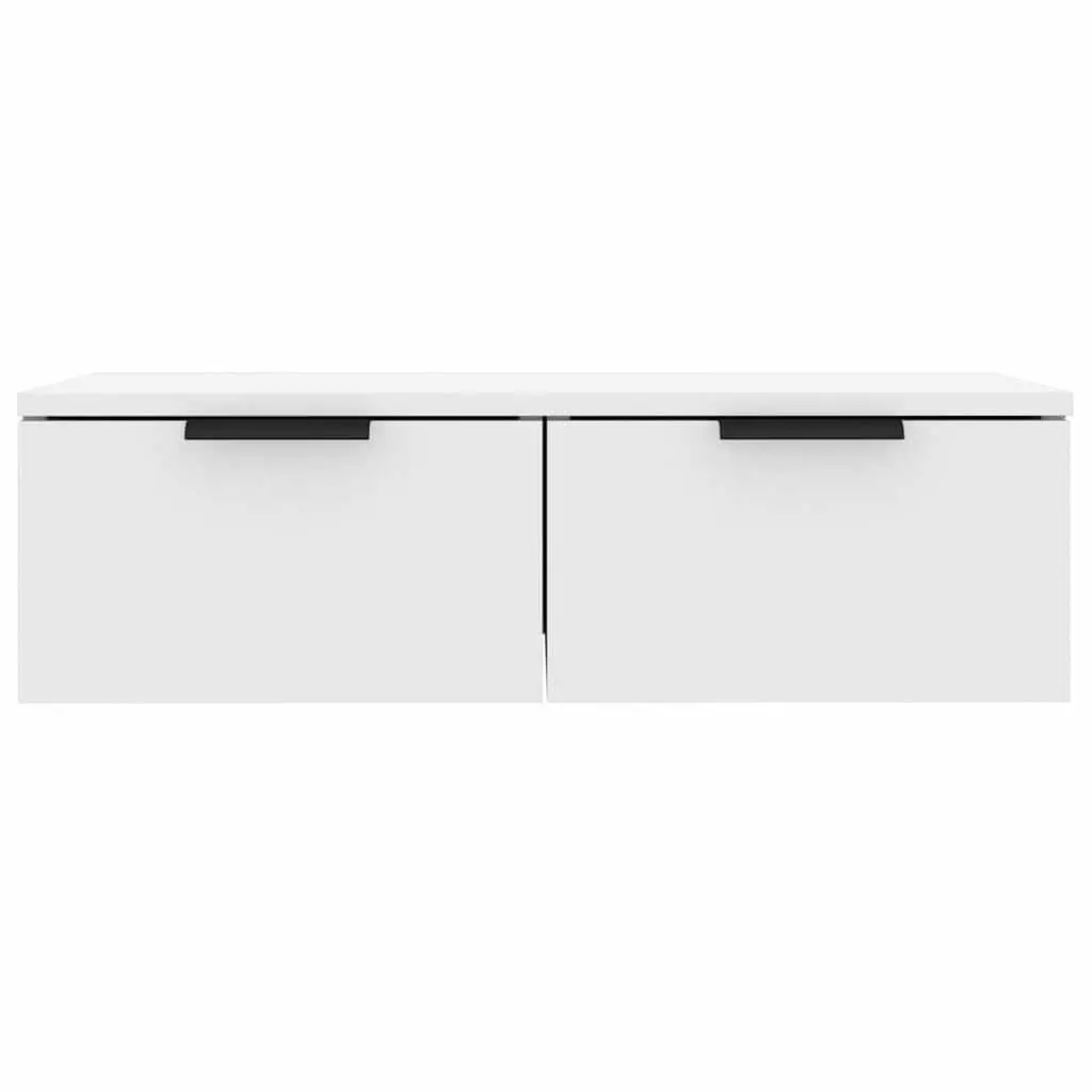 White Floating Shelf Wall Cabinet 68x30x20 cm Engineered Wood Storage Unit