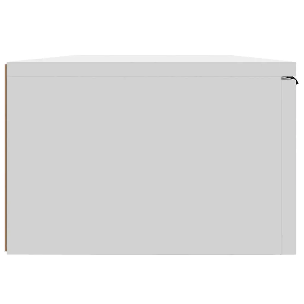 White Floating Shelf Wall Cabinet 68x30x20 cm Engineered Wood Storage Unit