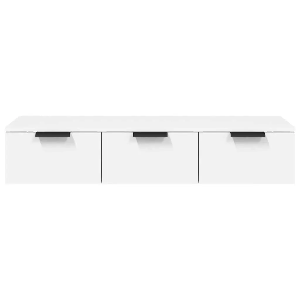 Wall Cabinet White Floating Storage Engineered Wood Shelf Hanging Cupboard 102cm