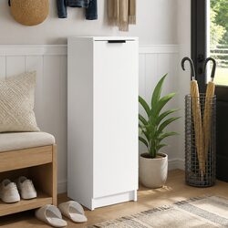 Compact and Effective White Shoe Cabinet Solution