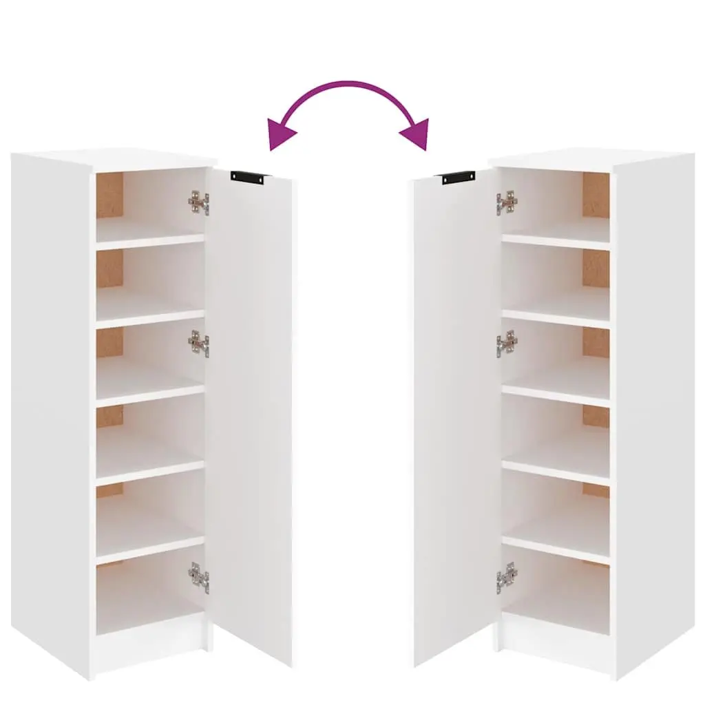 Shoe Cabinet White Engineered Wood Door Shelves Organiser Home Furniture