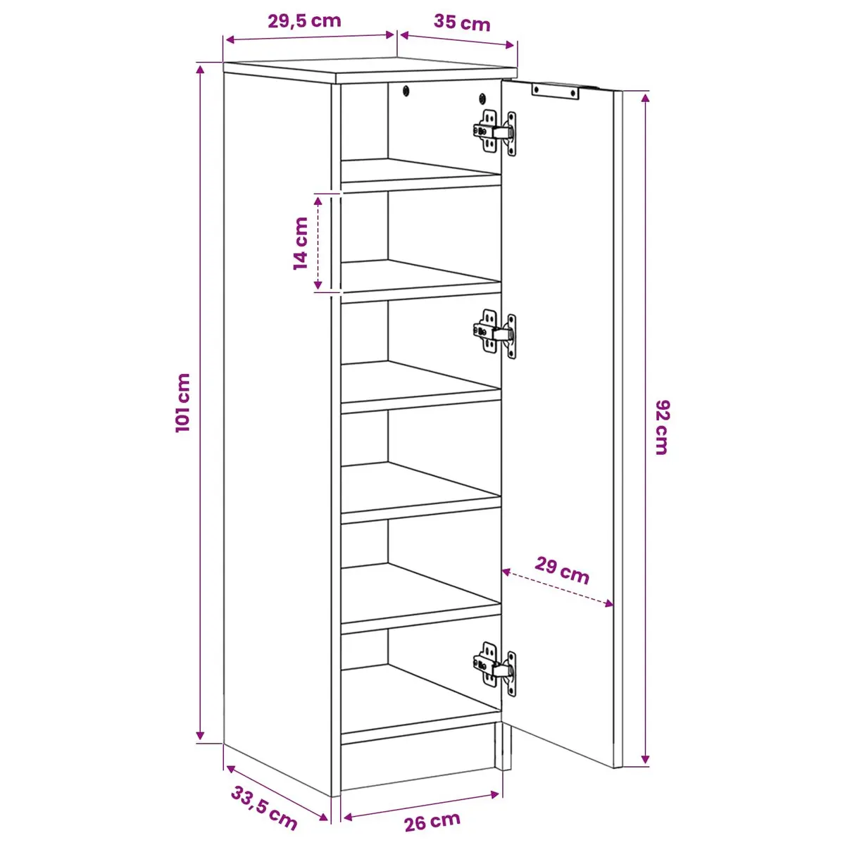 Shoe Cabinet White Engineered Wood Door Shelves Organiser Home Furniture