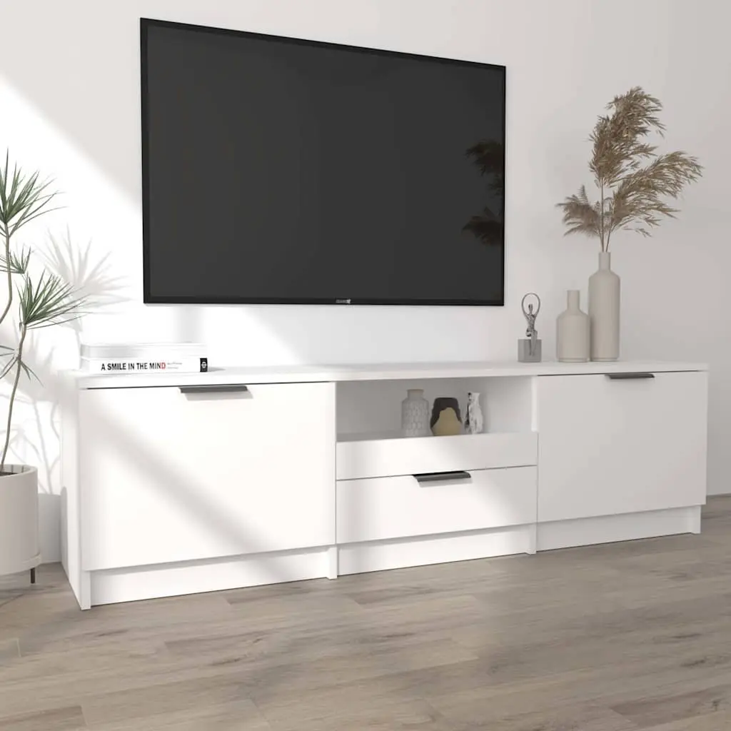 TV Cabinet in White with 3 Storage Areas