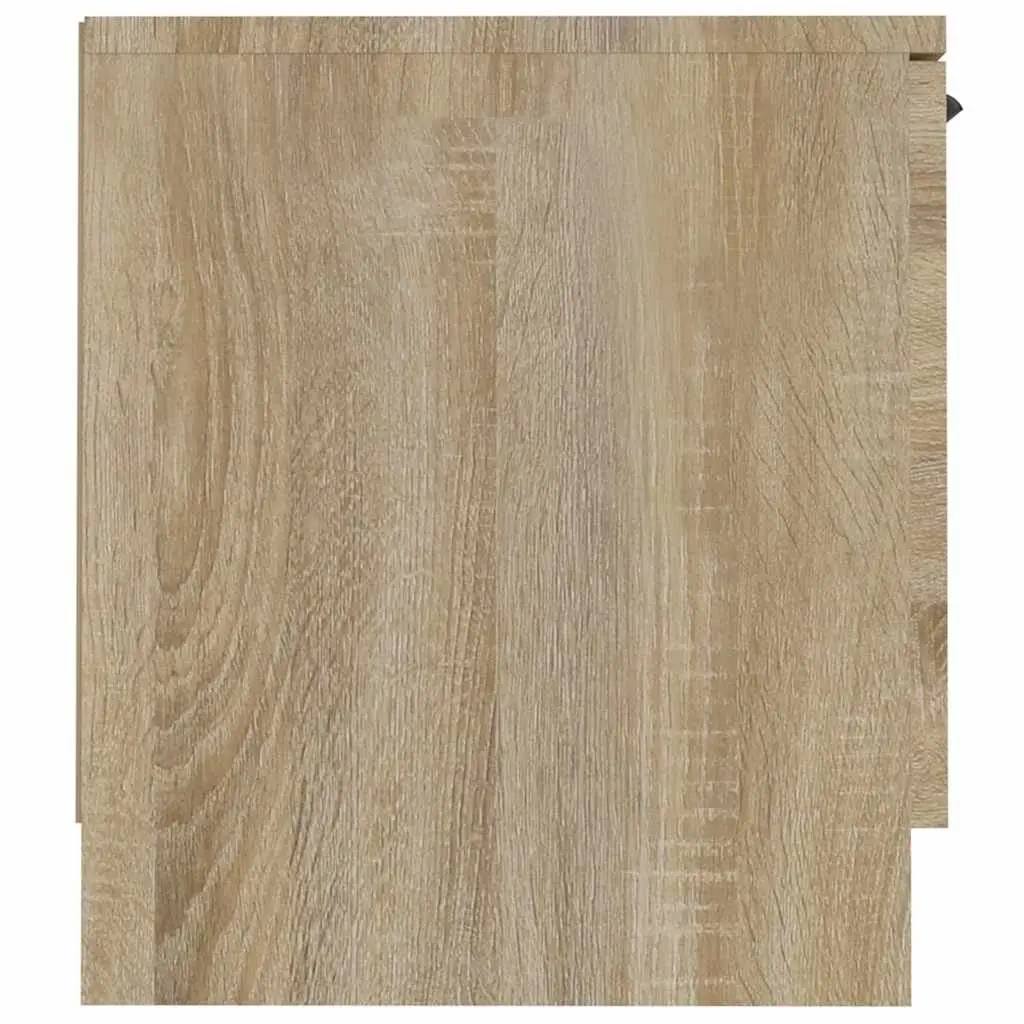 TV Cabinet Sonoma Oak Brown 140cm Engineered Wood Storage Unit