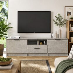 Compact Grey TV Cabinet with Spacious Storage Options