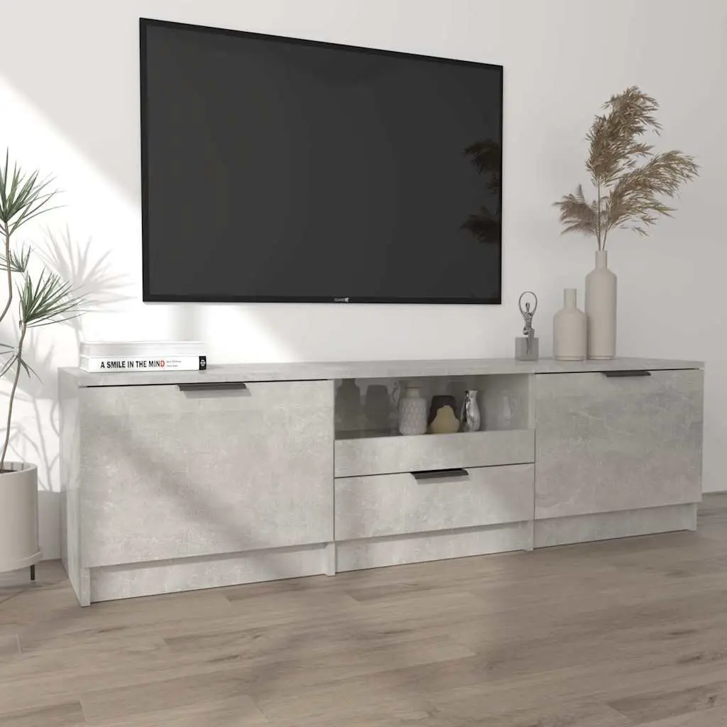 Grey TV Cabinet with Spacious Storage Options