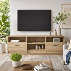 Brown TV Cabinet - Spacious and Built to Last