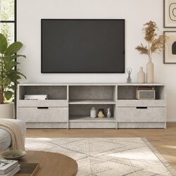 Compact and Stylish Grey TV Cabinet with Ample Storage