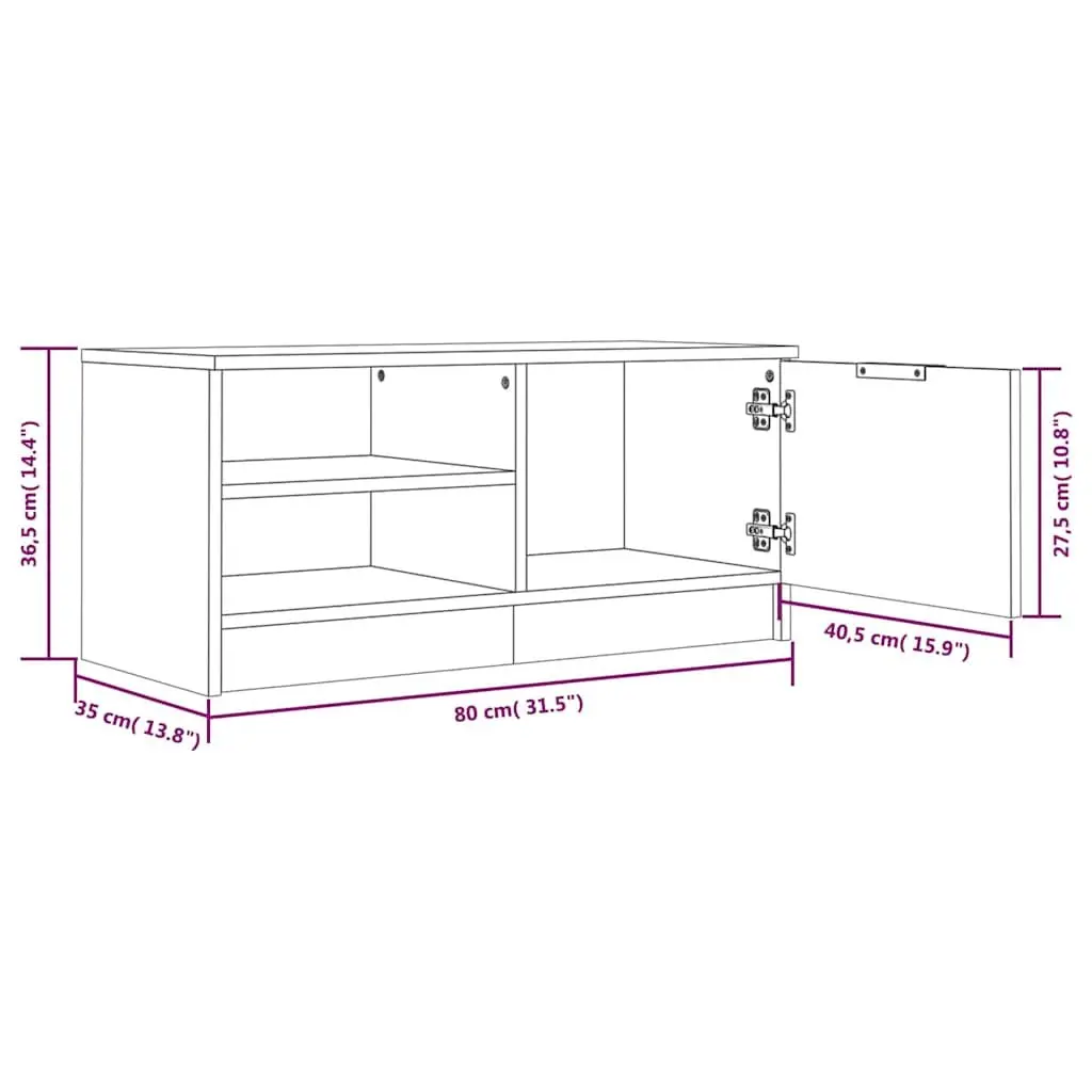 White TV Storage Cabinet with Smooth Finish