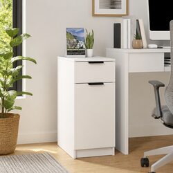 Your Friendly Storage Solution: White Desk Cabinet