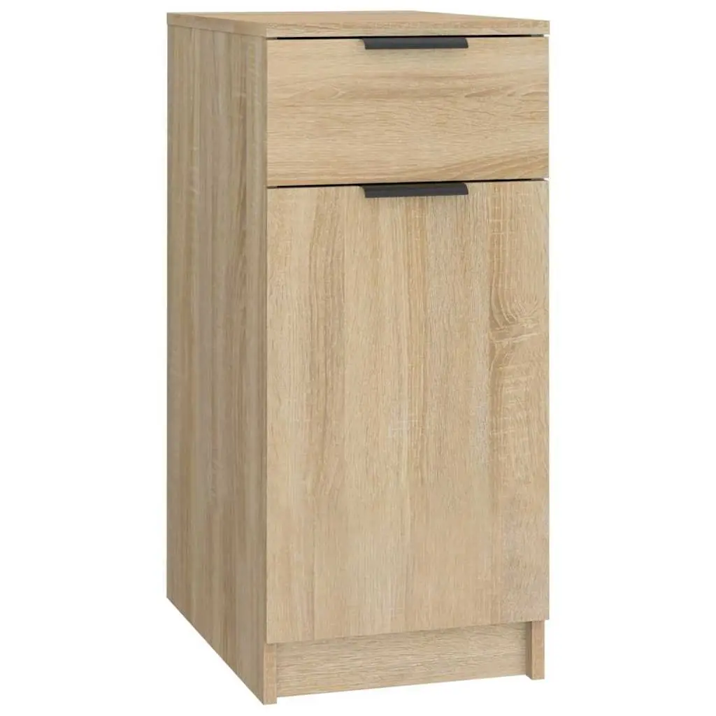 Storage Cabinet Brown Engineered Wood 33.5x50x75cm Drawer Desk Organizer
