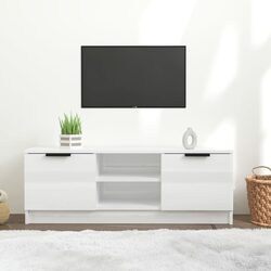 Compact High Gloss White TV Cabinet for Display and Storage
