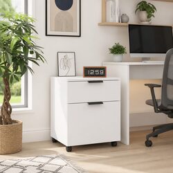 Compact Mobile File Cabinet with Wheels - Efficient and Elegant
