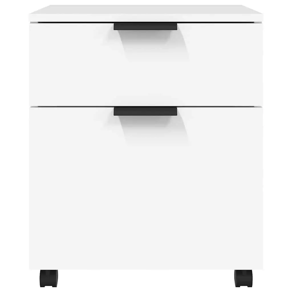 Mobile File Cabinet White 45x38x54cm with Wheels