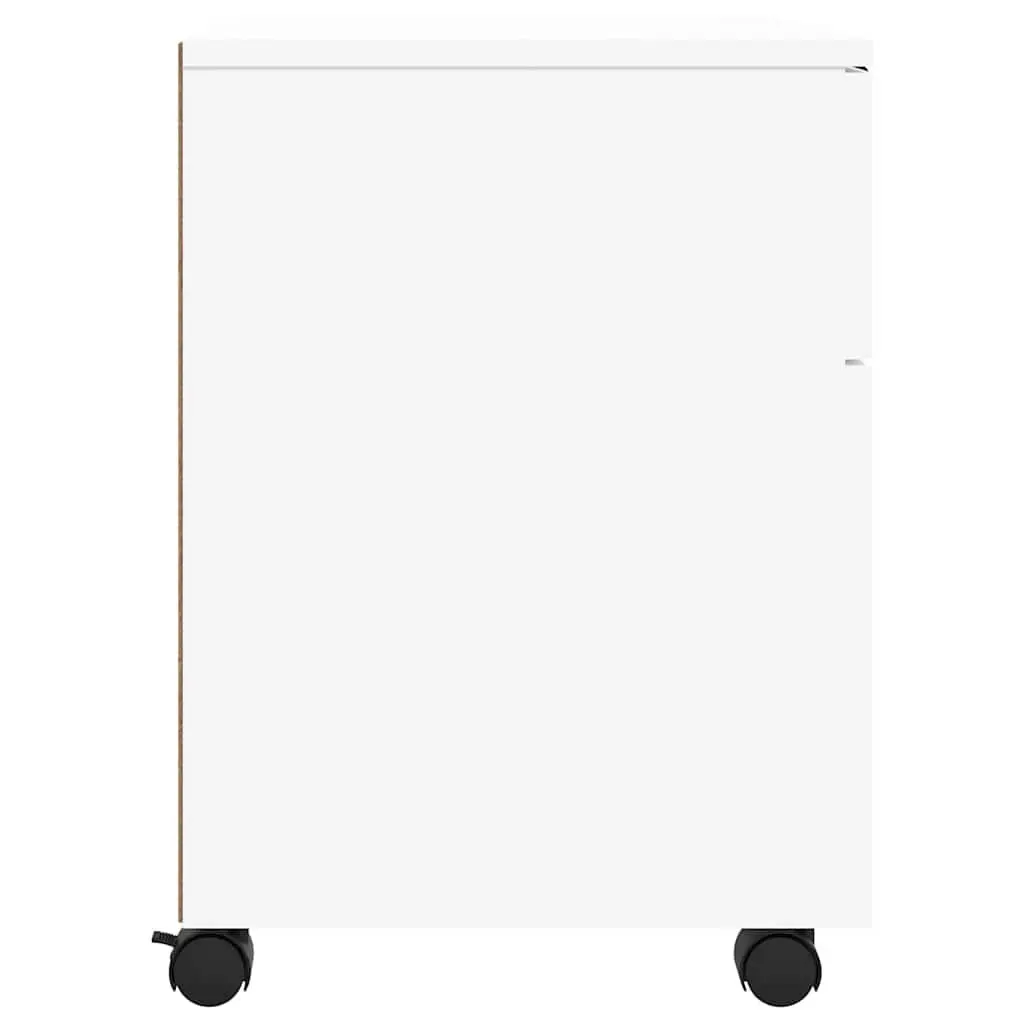 Mobile File Cabinet White 45x38x54cm with Wheels