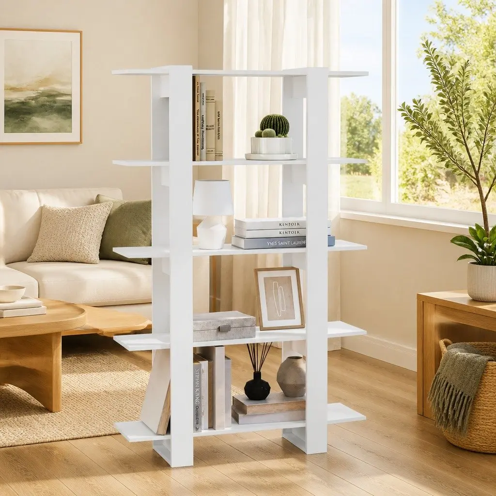 Book Cabinet White 100x30x160cm Room Divider Shelving Unit Storage Organizer
