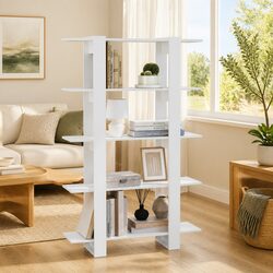 Versatile White Book Cabinet for Any Room