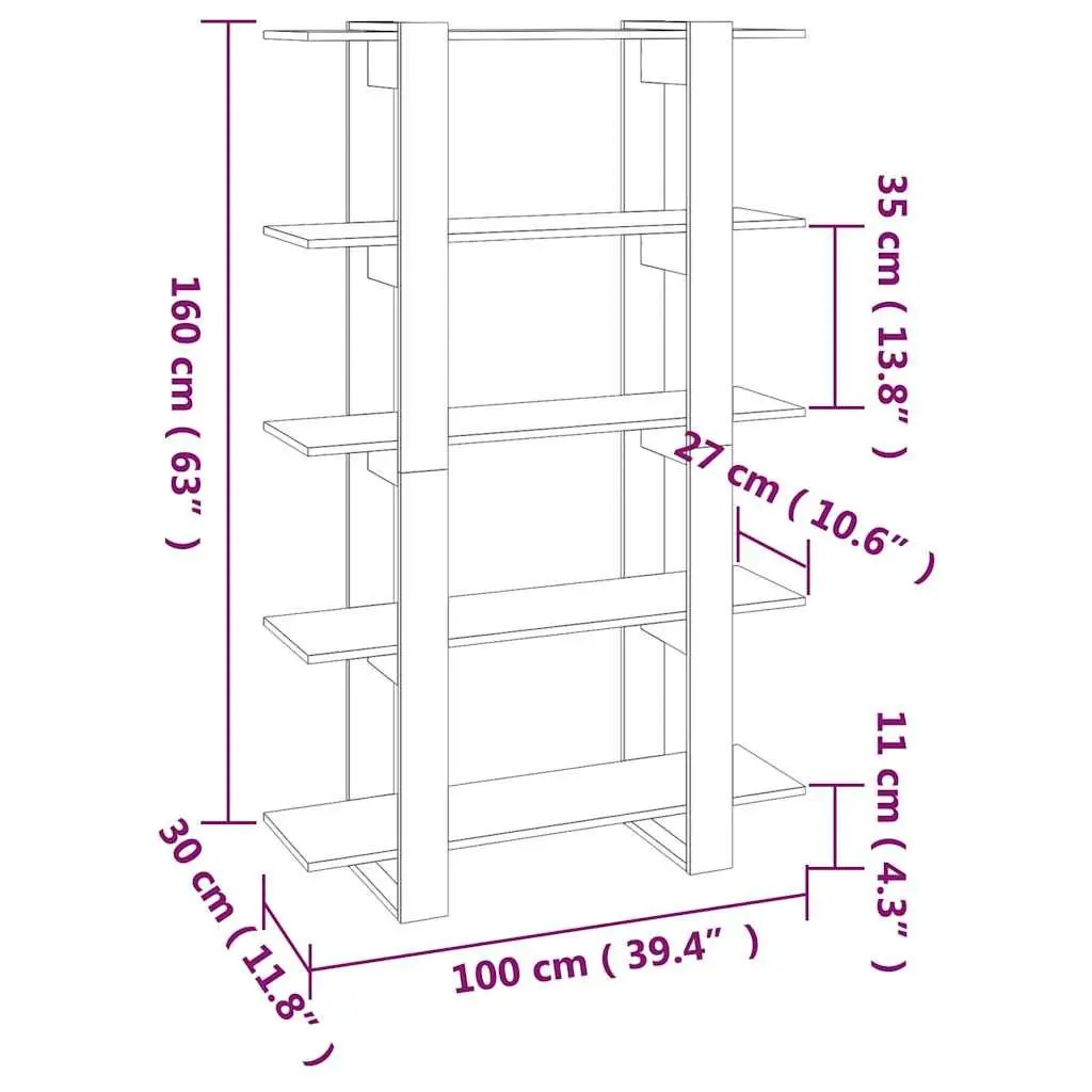 Book Cabinet White 100x30x160cm Room Divider Shelving Unit Storage Organizer