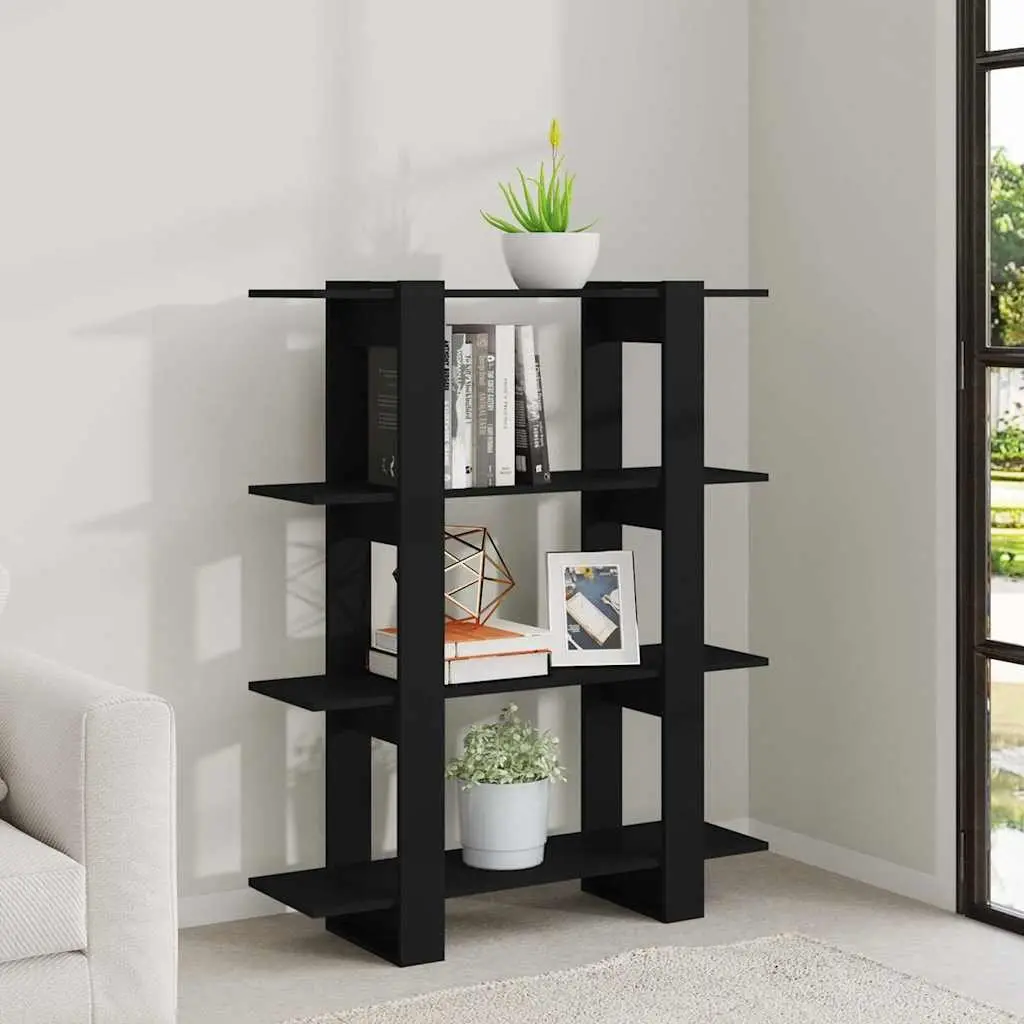Black Book Cabinet Standing Shelf Storage Organiser Room Divider
