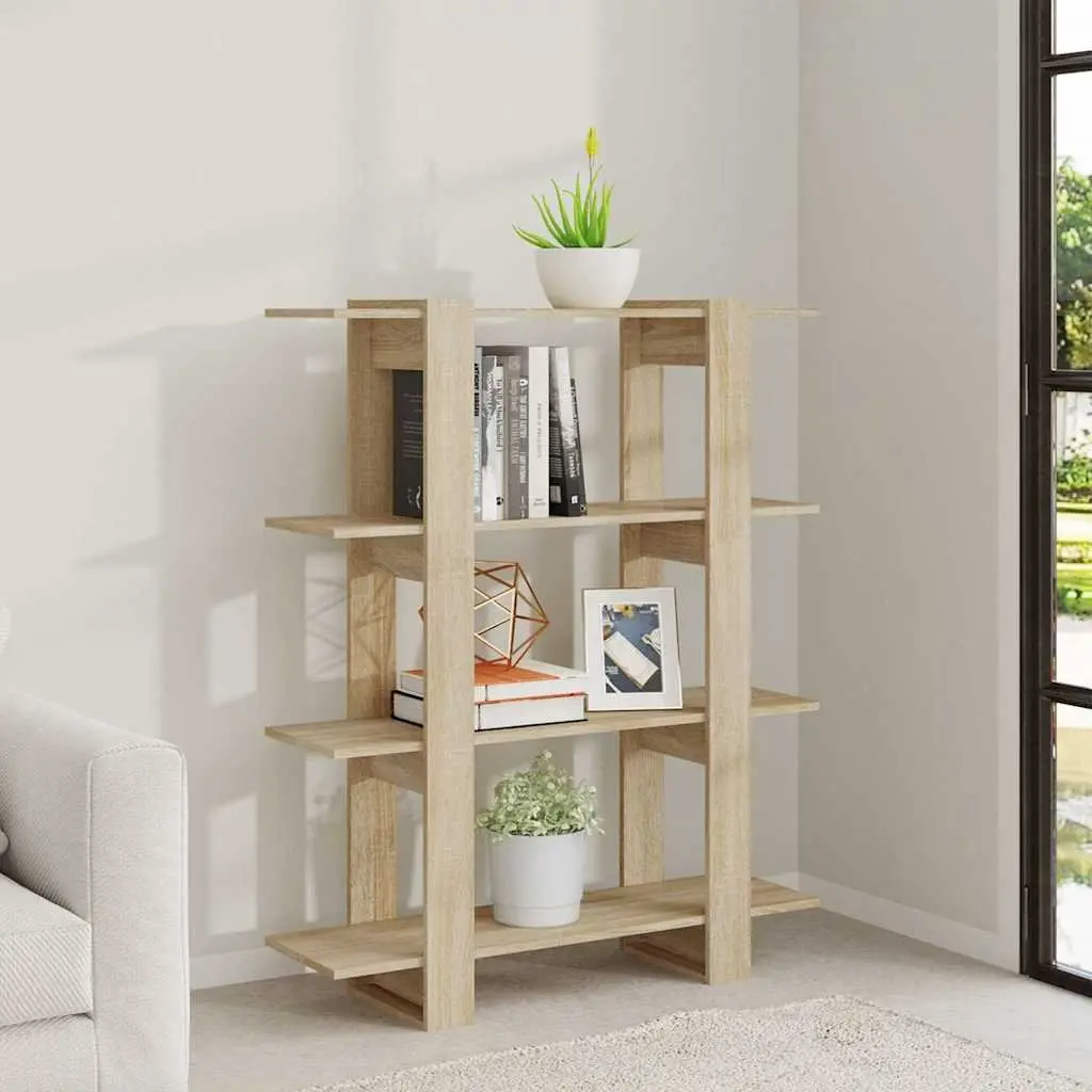Book Cabinet Brown 100W x 30D x 123.5H cm Room Divider Shelving Unit Storage Bookcase