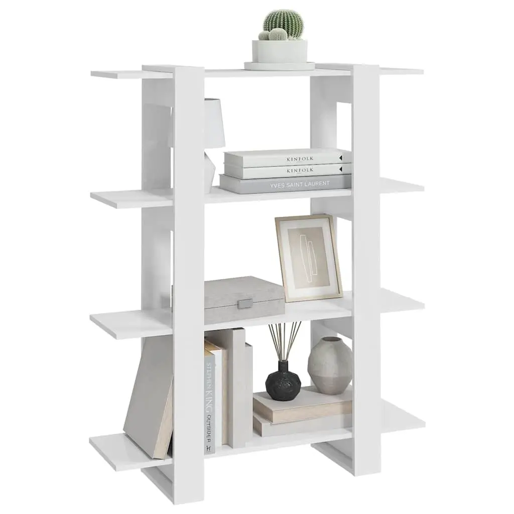 Book Cabinet White High Gloss Room Divider Storage Shelving Unit