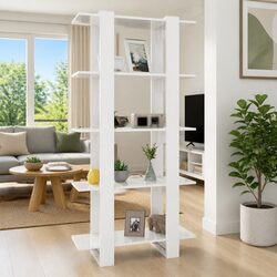 High Gloss White Book Cabinet for Organized Living