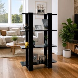 Black Wooden Book Cabinet with Ample Storage Space