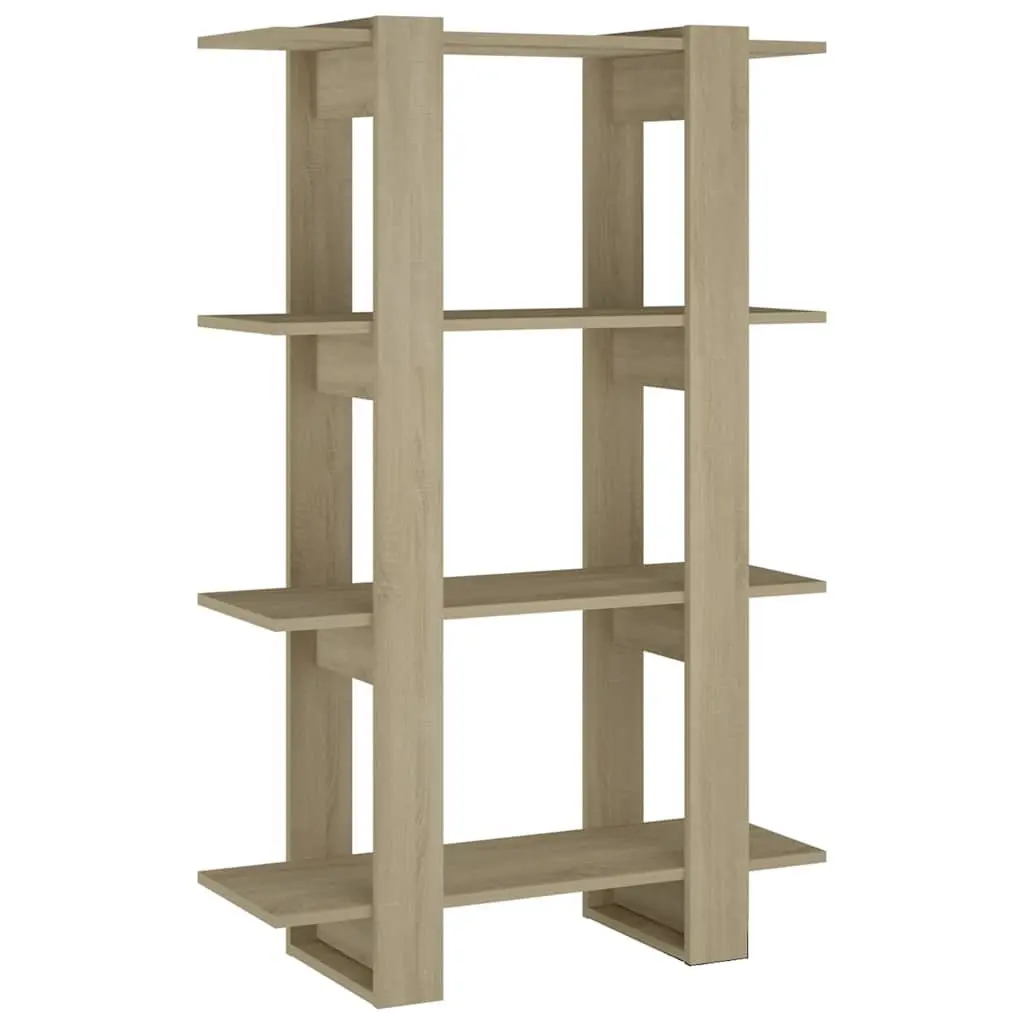 Wooden Bookshelf Brown Room Divider Storage Organiser Standing 80L x 30W x 123.5H cm