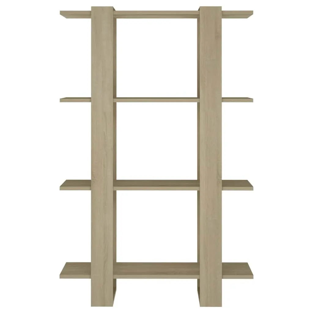 Wooden Bookshelf Brown Room Divider Storage Organiser Standing 80L x 30W x 123.5H cm
