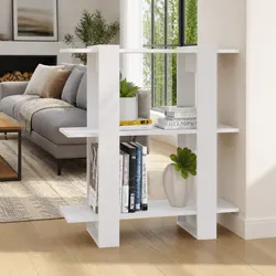 Sturdy White Wooden Book Cabinet with Ample Storage