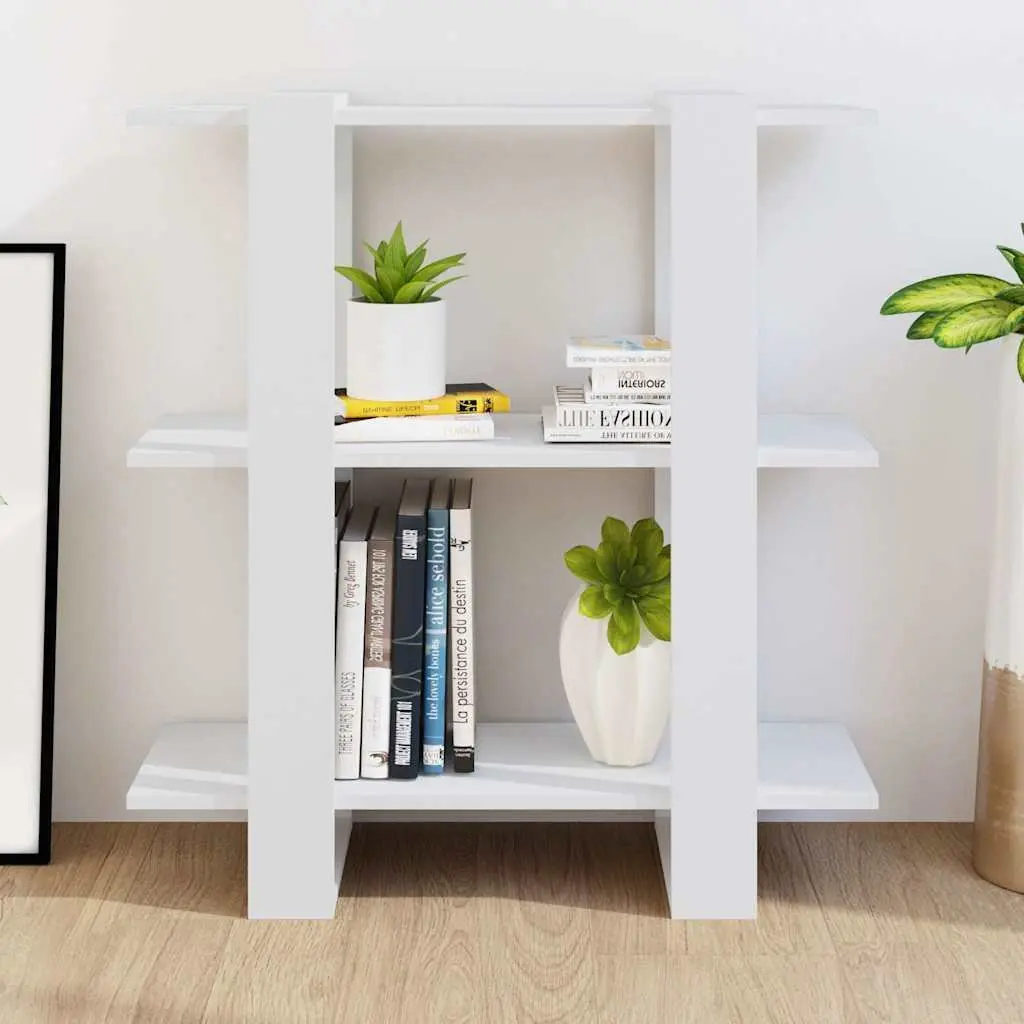 Wooden Book Cabinet White Standing Shelf Room Divider Storage Organizer