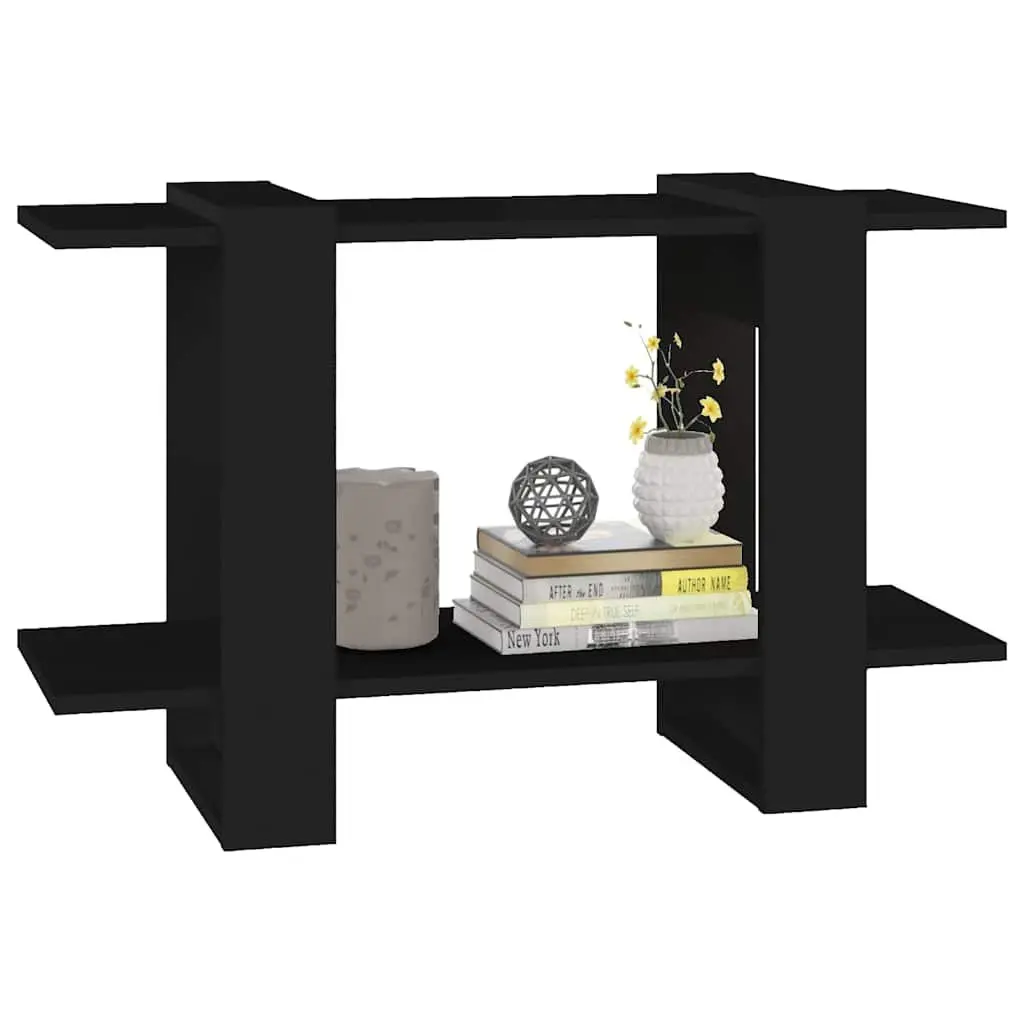 Book Cabinet Black 80 x 30 x 51 cm Room Divider Storage Organiser Display Shelf