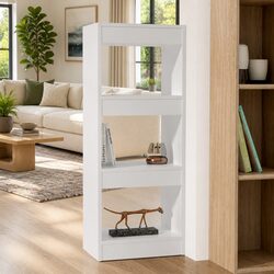 Book Cabinet Room Divider White Engineered Wood Bookshelf Storage Organiser