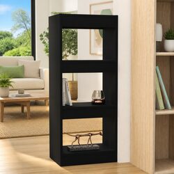 Compact and Reliable Black Book Cabinet Room Divider 40x30x103cm