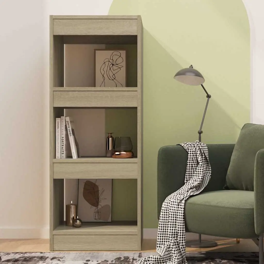 Book Cabinet Brown Wooden Room Divider Shelving Unit Storage Organiser