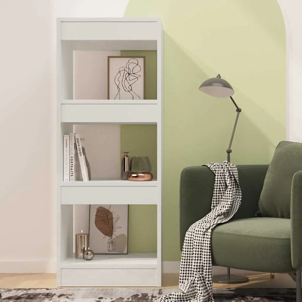 Book Cabinet Room Divider White High Gloss Storage Shelving Unit