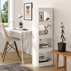 White Book Cabinet Standing Shelf Storage Organiser Room Divider 40x30x135cm